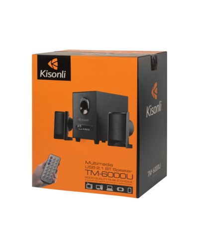 Тонколони Kisonli TM-6000U, Bluetooth, 5W+2x3W, USB, Черен - 22150