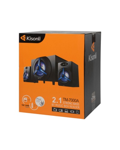 Тонколони Kisonli TM-7000A, Bluetooth, 15W+2x5W, 220V, Черен - 22148