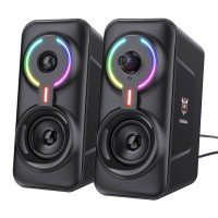 Тонколони Onikuma L6, 2x5W, USB, RGB, Черен - 22216