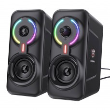 Тонколони Onikuma L6, 2x5W, USB, RGB, Черен - 22216