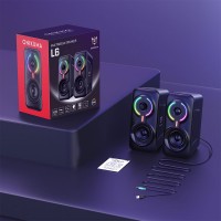 Тонколони Onikuma L6, 2x5W, USB, RGB, Черен - 22216