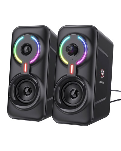 Тонколони Onikuma L6, 2x5W, USB, RGB, Черен - 22216