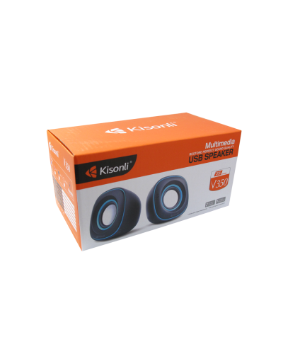 Тонколони, Kisonli V350, 2x3W, USB, Черен- 22061