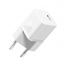 Мрежово зарядно устройство Baseus GaN5S Fast Charger 1C, 20W, 1 x Type-C F, Бял - 40407