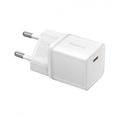 Мрежово зарядно устройство Baseus GaN5S Fast Charger 1C, 30W, 1 x Type-C F, Бял - 40405