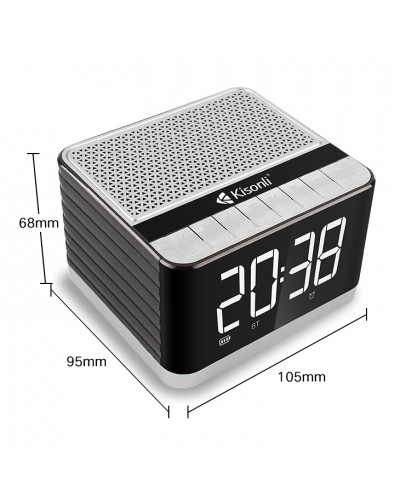 Тонколона Kisonli G8, Bluetooth, Часовник, USB, SD, FM, AUX, RGB, Различни цветове - 22281