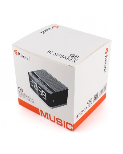 Тонколона Kisonli G8, Bluetooth, Часовник, USB, SD, FM, AUX, RGB, Различни цветове - 22281