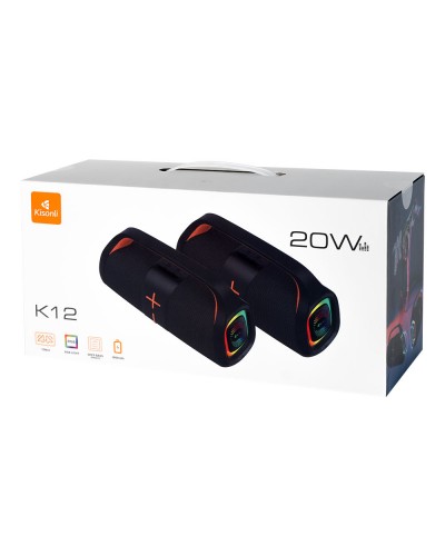 Тонколона Kisonli K12, Bluetooth, USB, SD, AUX, RGB, Черен - 22294
