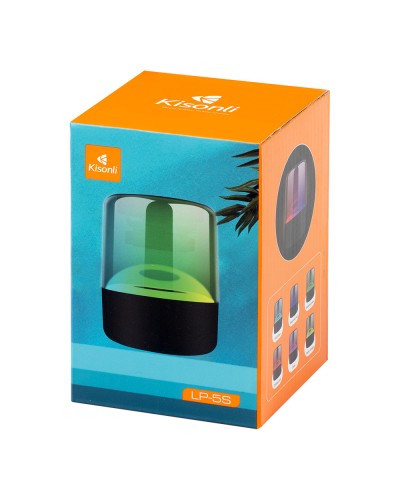 Тонколона Kisonli LP-5S, Bluetooth, USB, SD, FM, RGB, Черен - 22278