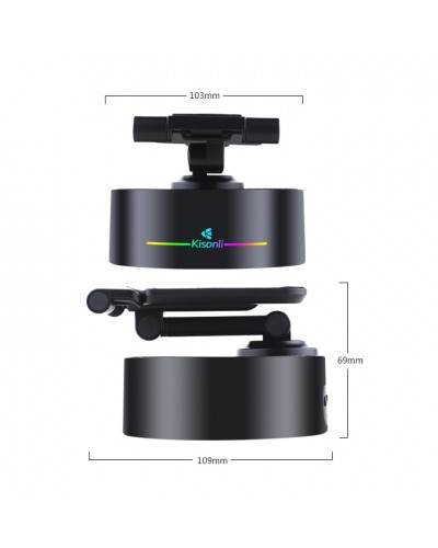 Тонколона със стойка за телефон Kisonli M5, Bluetooth, Безжично зареждане, FM, AUX, RGB, Различни цветове - 22275