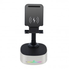Тонколона със стойка за телефон Kisonli M5, Bluetooth, Безжично зареждане, FM, AUX, RGB, Различни цветове - 22275