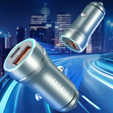 Зарядно устройство за кола Earldom ES-CC29, 30W, USB QC3.0, PD, С Lightning - PD кабел, Сребрист - 40352
