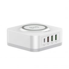 Безжично зарядно устройство LDNIO, 32W, Qi, 1 x Type-C F, 3 x USB F, PD, QC, PPS, Бял - 40294