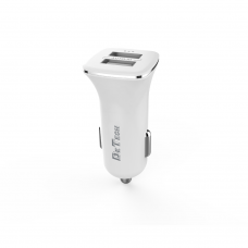 Зарядно устройство за кола DeTech, DE-C01, 5V/2.4A, 12/24V, 2 x USB, Бял - 14122