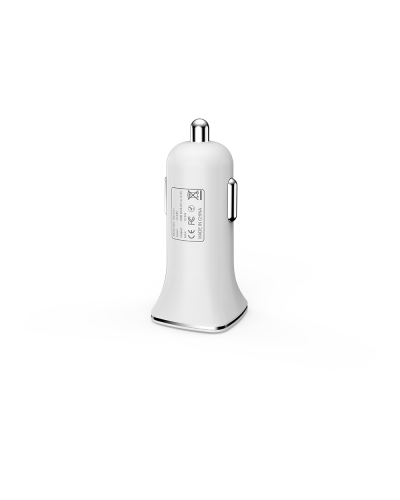 Зарядно устройство за кола DeTech, DE-C01, 5V/2.4A, 12/24V, 2 x USB, Бял - 14122