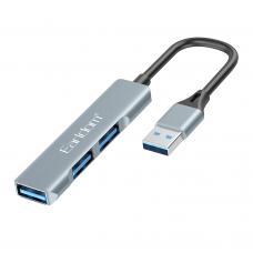 USB хъб Earldom ET-HUB09, USB 3.0, 3 Порта, Сив - 40218