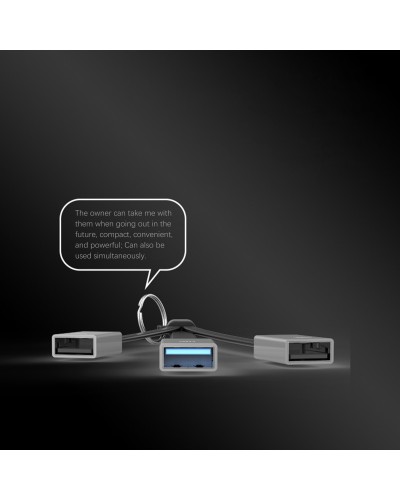 USB хъб Earldom ET-HUB15A, 3 Порта, OTG, Черен - 12066