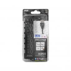 USB хъб No Brand, USB 2.0, 7 Порта, Черен - 12054