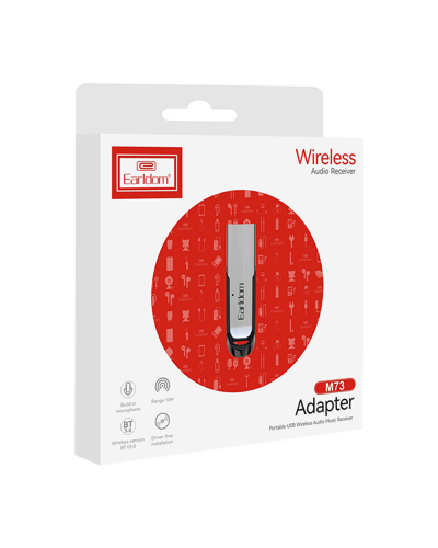 Bluetooth аудио приемник Earldom ET-M73, USB, Сребрист – 17711