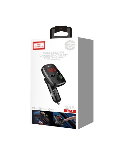 FM Трансмитер Earldom ET-M59, Bluetooth, USB, 5V/2.4A, Черен – 17386