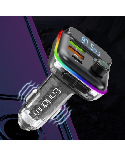 FM Трансмитер Earldom ET-M80, Bluetooth, Micro SD, USB, Type-C, PD, QC, Черен - 17774