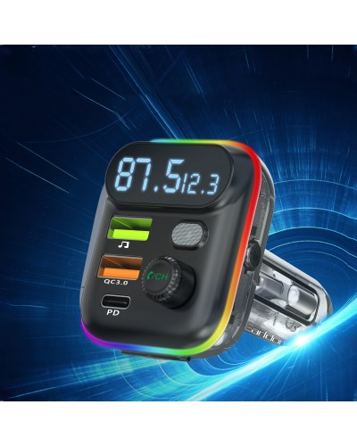 FM Трансмитер Earldom ET-M80, Bluetooth, Micro SD, USB, Type-C, PD, QC, Черен - 17774