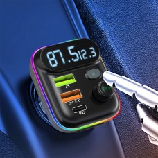 FM Трансмитер Earldom ET-M80, Bluetooth, Micro SD, USB, Type-C, PD, QC, Черен - 17774