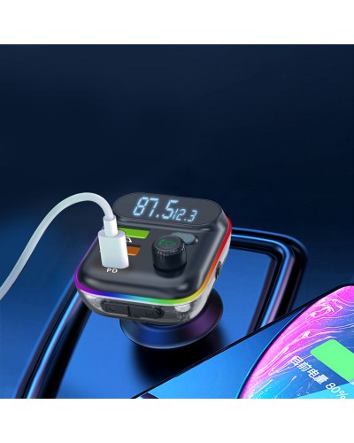 FM Трансмитер Earldom ET-M80, Bluetooth, Micro SD, USB, Type-C, PD, QC, Черен - 17774