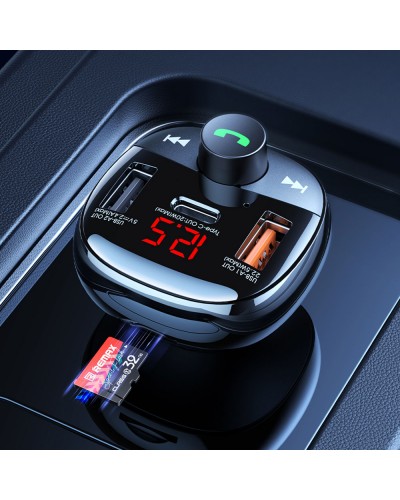 FM Трансмитер Remax Lodi RCC331, Зарядно за кола, 54.5W, Bluetooth, Черен – 40339