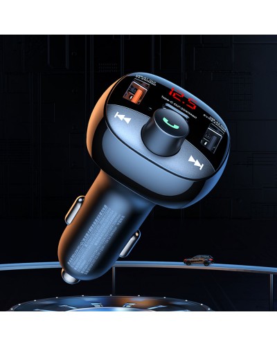 FM Трансмитер Remax Lodi RCC331, Зарядно за кола, 54.5W, Bluetooth, Черен – 40339