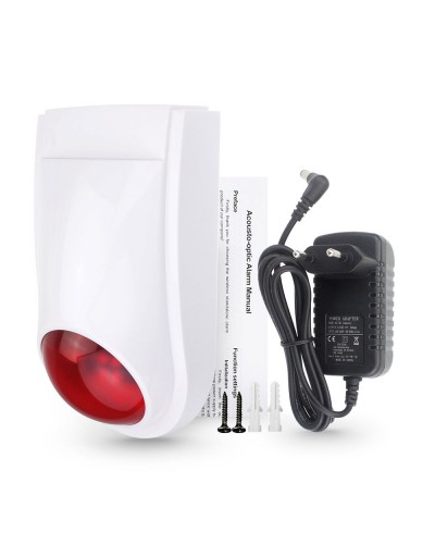 Смарт сирена No brand PST-TS106, Външен монтаж, Wi-Fi, Tuya Smart, Бял - 91012