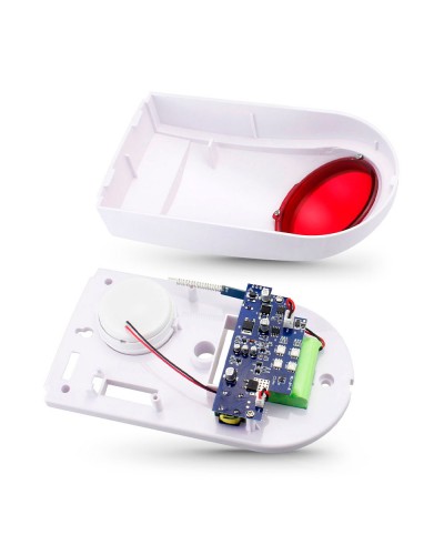 Смарт сирена No brand PST-TS106, Външен монтаж, Wi-Fi, Tuya Smart, Бял - 91012