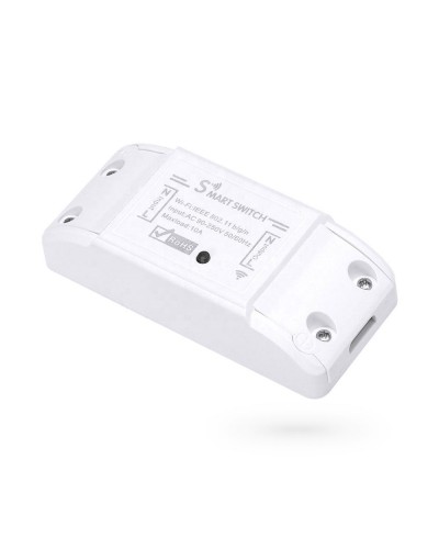 Смарт превключвател No brand PST-WF-S1, 1 канал, 220V, 10A, Wi-Fi, Tuya Smart, Бял - 91019