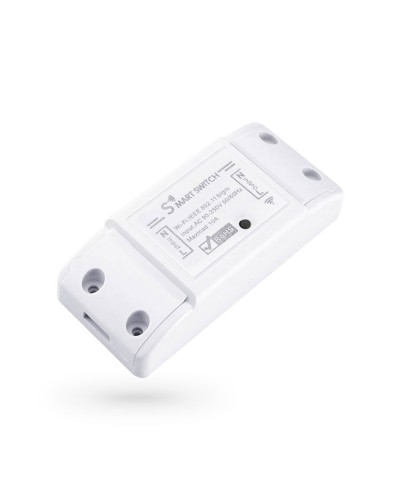Смарт превключвател No brand PST-WF-S1, 1 канал, 220V, 10A, Wi-Fi, Tuya Smart, Бял - 91019