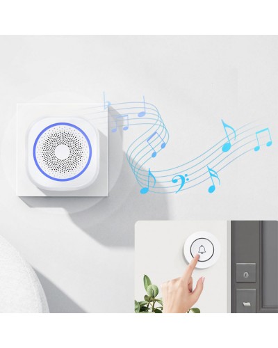Смарт алармена система No brand PST-H3, 5в1, Wi-Fi, Tuya Smart, Бял - 91011