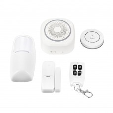 Смарт алармена система No brand PST-H3, 5в1, Wi-Fi, Tuya Smart, Бял - 91011