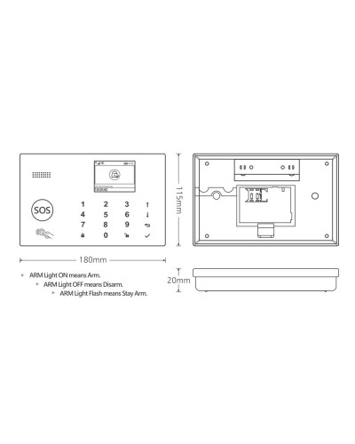 Смарт алармена система No brand PST-G30, 8в1, GSM, Wi-Fi, Tuya Smart, Бял - 91014