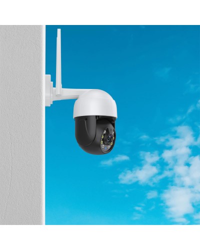 Смарт охранителна камера No brand PST-C18B-3MP, 3.0Mp, PTZ, Външен монтаж, Wi-Fi, Tuya Smart, Бял - 91027