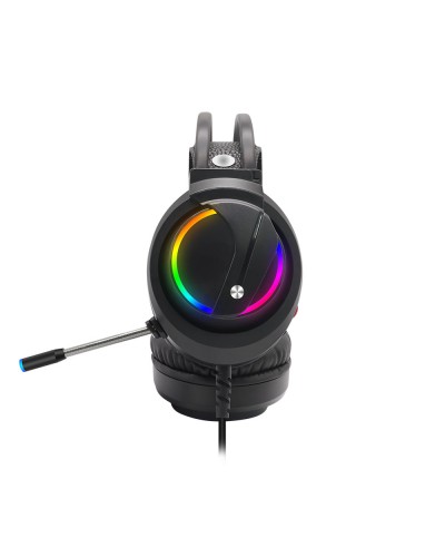 Слушалки Moveteck CT019, За компютър, Подсветка, Микрофон, USB + 3.5mm, Черен - 20516