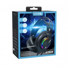 Слушалки Moveteck CT019, За компютър, Подсветка, Микрофон, USB + 3.5mm, Черен - 20516