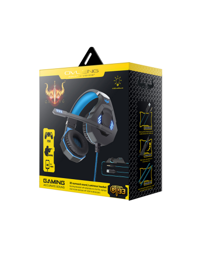 Слушалки Ovleng GT93, За компютър, Микрофон, USB + 3.5mm, Черен - 20493