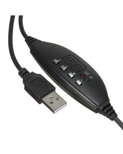 Слушалки Ovleng OV-Q5, За компютър с микрофон, USB, Черен - 20384