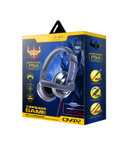 Слушалки за мобилни устройства Ovleng OV-P2, За PS4, Микрофон, 3.5mm, Черен - 20497