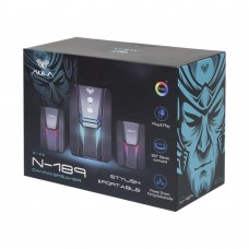 Тонколони Aula N-189, 2x3W, USB, RGB, Черен - 22182