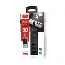USB хъб Earldom ET-HUB07, USB 3.0, 4 Порта, Черен - 40172
