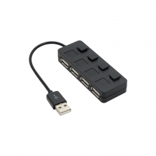 USB хъб No Brand, USB 2.0, 4 Порта, Черен - 12056