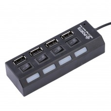 USB хъб No Brand, USB 2.0, 7 Порта, Черен - 12054