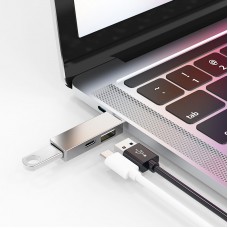 USB хъб WiWu T02 Pro, Type-C, 3 Порта, USB 3.0, Сив - 17755