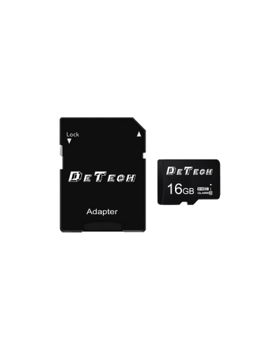 Карта памет DeTech Micro SDHC-I, 16GB, Class 10 + Адаптер - 62043