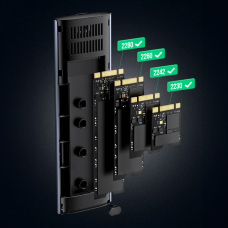 Кутия за SSD No brand SHL-R320, USB 3.1 - M.2 SATA+NVME, Сив - 17756